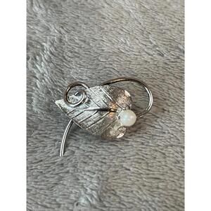 PPC Princess Pride Creations 925 Sterling Antique Art Deco Real Pearl Pin Brooch